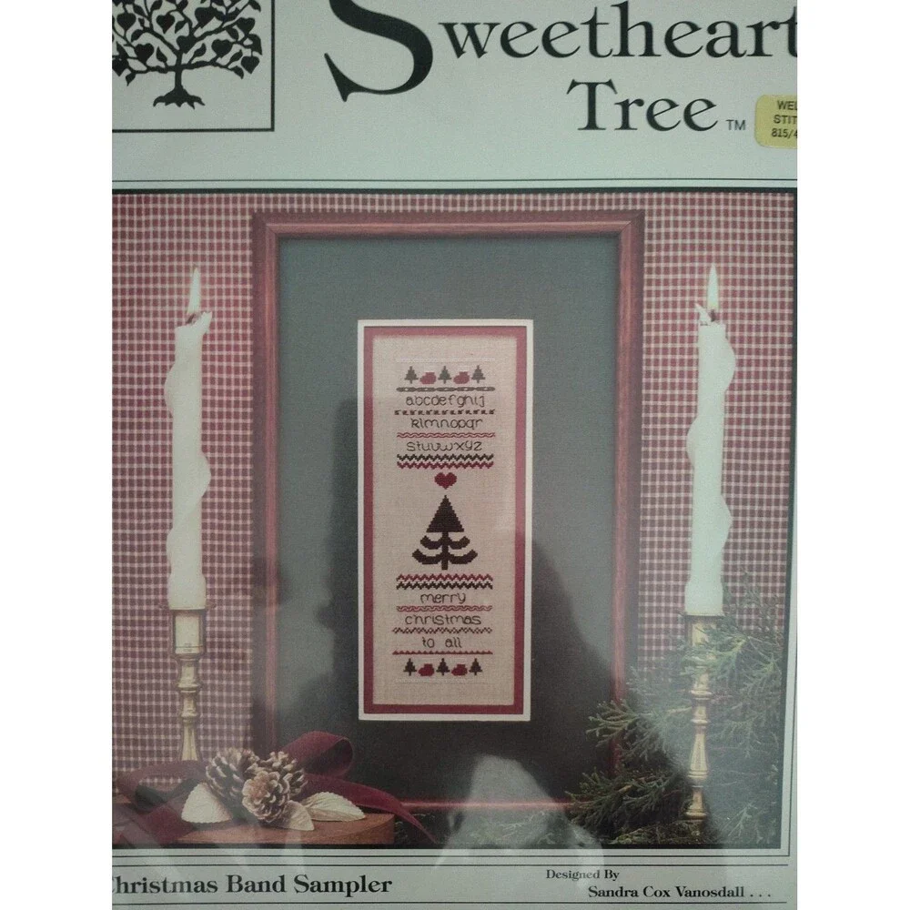 Sweetheart Tree Christmas Band Sampler Cross Stitch Pattern Chart Booklet SV-CC9